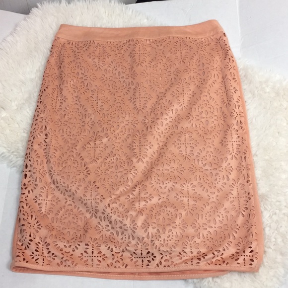 Cato Dresses & Skirts - NWT CATO Peach Blush Laser Cut Skirt 8